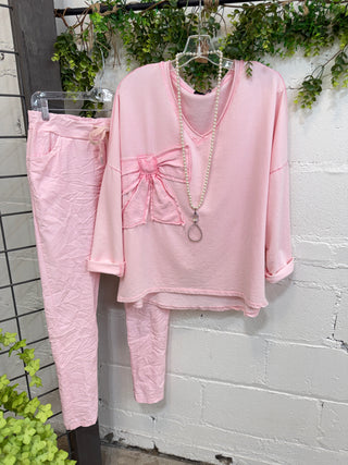 Lucky Me Pants Pale Pink Pants Made In Italy