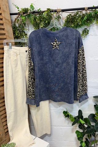Star Hunter Top Blue/Leopard Shirts & Tops Sage & Fig