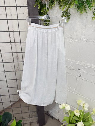 Bernice Linen Skirt White Skirt Sole Luna