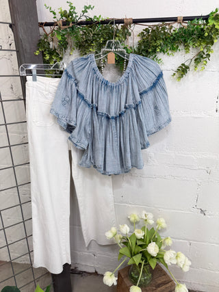 Vivian Top Denim Shirts & Tops Pol Clothing