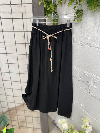 Bernice Linen Skirt Black Skirt Sole Luna