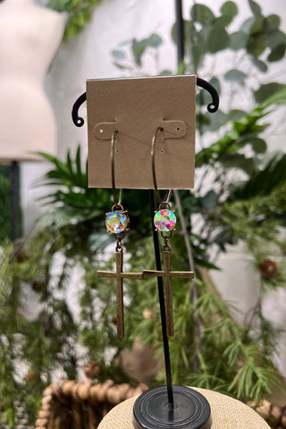 Loving Cross Earrings Silver Earrings carol's boutique