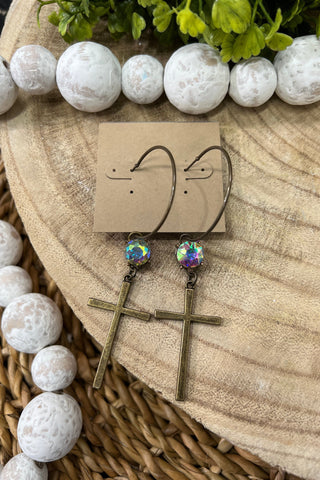Loving Cross Earrings Silver Earrings carol's boutique