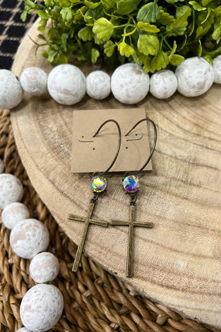 Loving Cross Earrings Silver Earrings carol's boutique