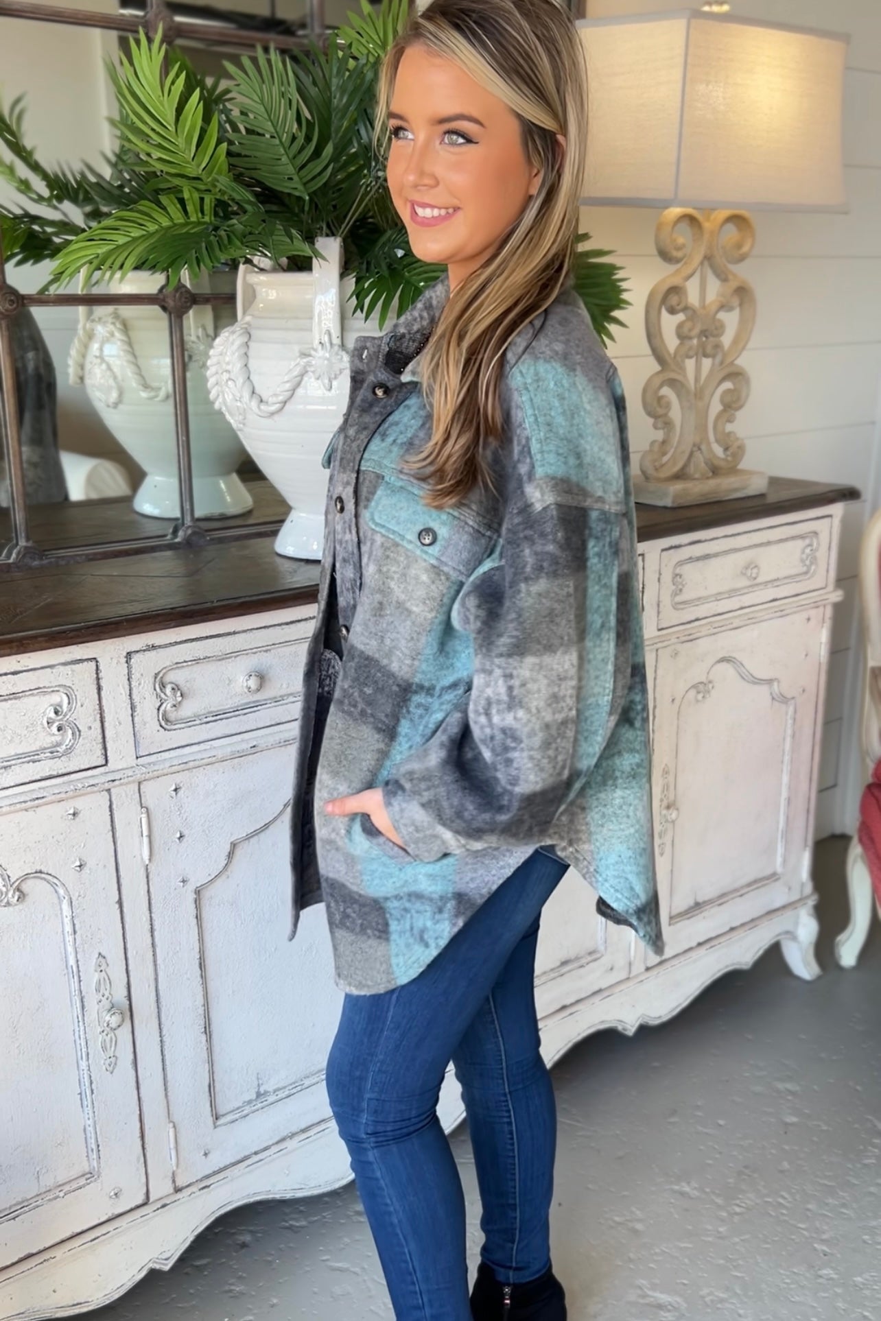 Rainbow Shacket-Shirts & Tops-Carol's Boutique, located in Jasper, Alabama