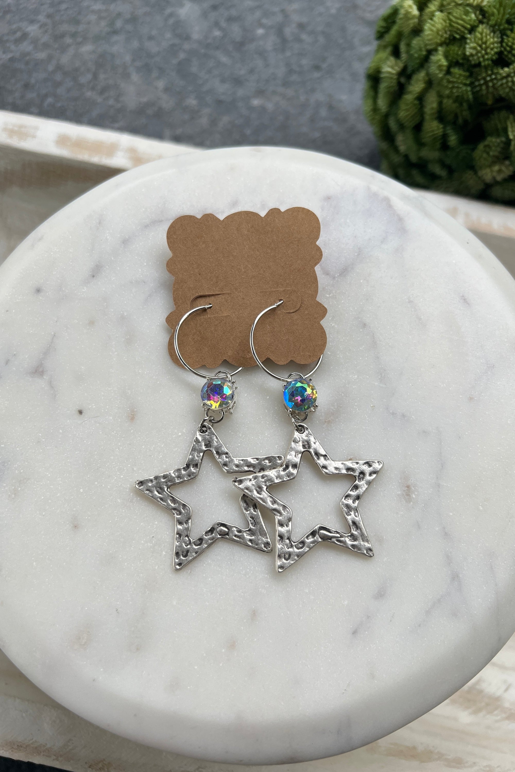 Starlight Hoops Earrings BFF Silver Hoop/Silver Star/AB  