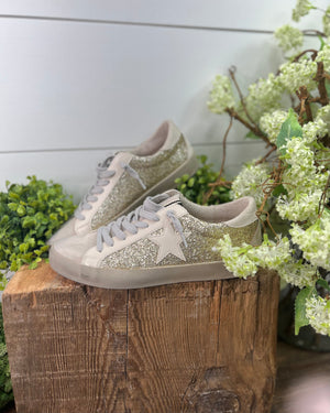 Shu Shop Paula Gold Glitter Sneakers
