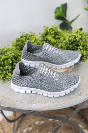 Danielle Pewter Woven Sneakers