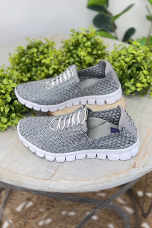 Danielle Pewter Woven Sneakers