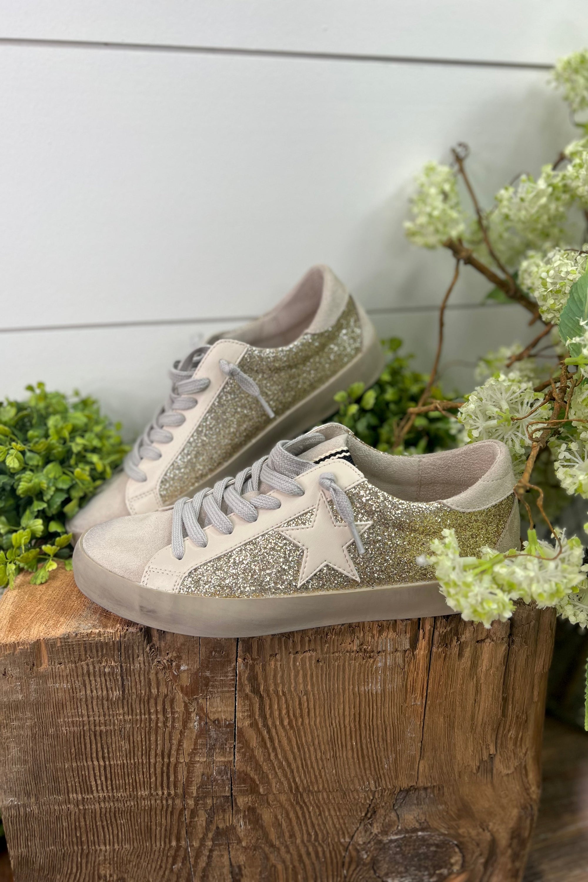 Shu Shop Paula Gold Glitter Sneakers Shoes Shu Shop   