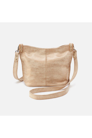 Hobo Pier Small Crossbody in Metallic Leather
