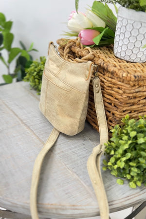 Hobo Pier Small Crossbody in Metallic Leather