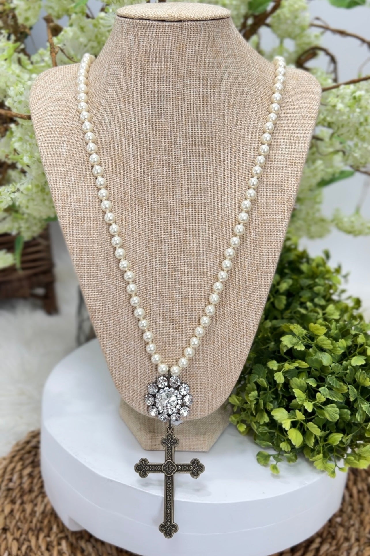 Pearl Cross Necklace