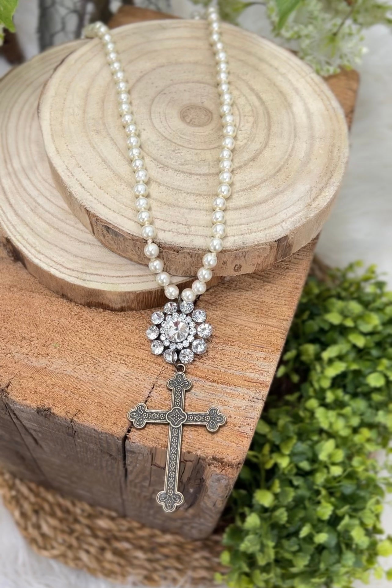 Pearl Cross Necklace